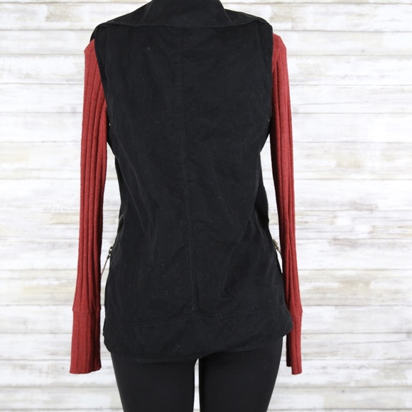 Rachel Zoe Black Rugged Vest sz 2 - Picture 7 of 8
